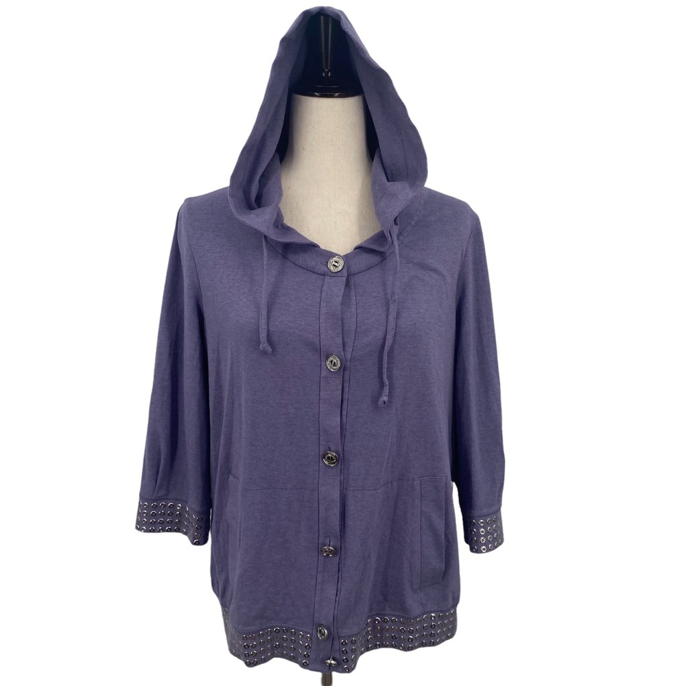 ST. JOHN SPORT Purple Full Zip Hoodie Jacket